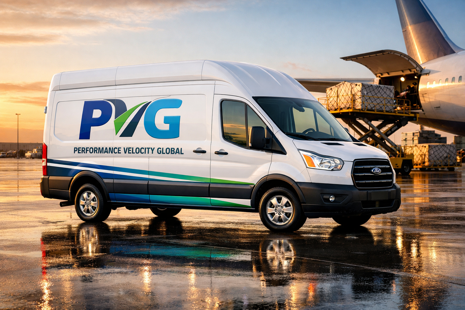 PVG vehicle at airport cargo terminal